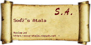Soós Atala névjegykártya